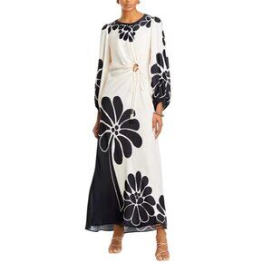 Farm Rio Palermo Floral Cut Out Maxi Dress – Bright Tropical Print (XXS) NWT